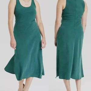 Universal Thread Women's Green Scoop Neck Pullover Midi Slip Dress Size Large
